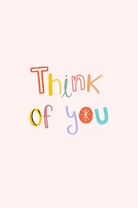 Think of you vectoe text doodle font