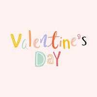Valentine&#39;s day word psd doodle font colorful