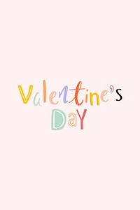 Valentine's day text vector doodle font