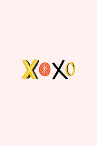 Doodle font XOXO typography psd