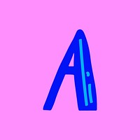 Letter A vector doodle typography