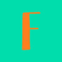 Letter F hand drawn vector typography