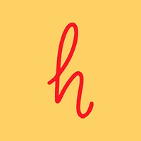 Doodle letter H vector typography