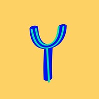 Vector letter Y doodle typography