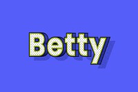 Betty female name retro polka dot lettering