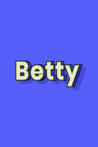 Female name Betty typography text