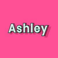 Ashley female name retro polka dot lettering