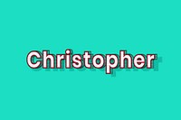 Christopher male name retro polka dot lettering