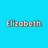Elizabeth name halftone shadow style typography