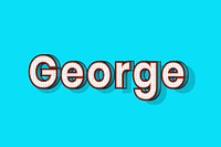 George name halftone shadow style typography