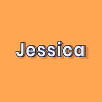 Jessica female name retro polka dot lettering