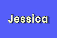 Jessica name lettering font shadow retro typography