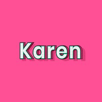 Karen female name retro polka dot lettering