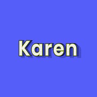 Female name Karen typography text