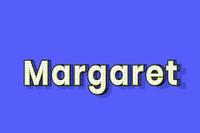 Margaret name lettering font shadow retro typography