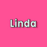 Linda name retro dotted style design