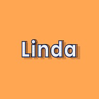 Linda name halftone shadow style typography