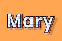 Mary female name retro polka dot lettering