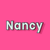 Nancy name lettering font shadow retro typography