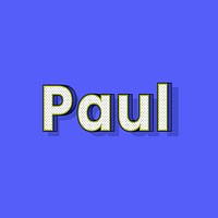 Paul male name retro polka dot lettering