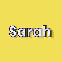 Female name Sarah typography lettering