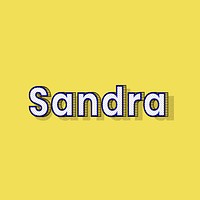 Sandra name lettering font shadow retro typography
