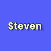 Steven name retro dotted style design