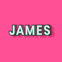 JAMES male name retro polka dot lettering