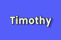 Male name Timothy typography lettering