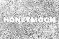 Honeymoon glittery texture word typography