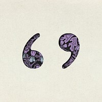 Vintage purple Apostrophe psd symbol typography