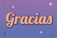 Gracias text magical star feminine typography