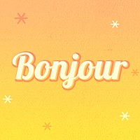 Bonjour word orange gradient text