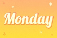 Monday word colorful star patterned typography