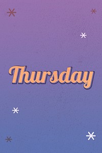 Thursday text magical star feminine typography