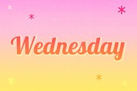 Wednesday word colorful star patterned typography