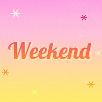 Weekend word colorful star patterned typography