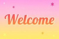 Welcome text magical star feminine typography