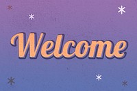 Welcome typography retro purple night sky