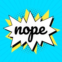 Nope text comic typeface clipart spiky bubble