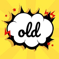 Old word comic speech bubble calligraphy clipart