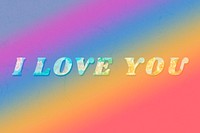 I love you floral pattern font typography
