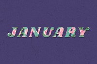 January floral pattern font typography
