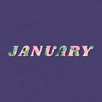 Colorful January month text