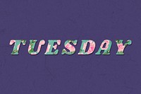 Tuesday text retro floral typography