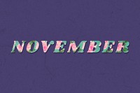 Colorful November month text