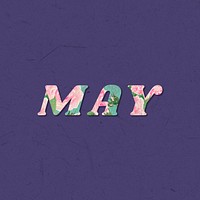 Floral May retro pattern typography