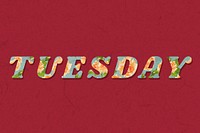 Tuesday text retro floral typography