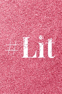 Hashtag lit sparkle text rose glitter font lettering