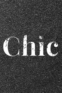 Black glitter chic word art typography festive effect